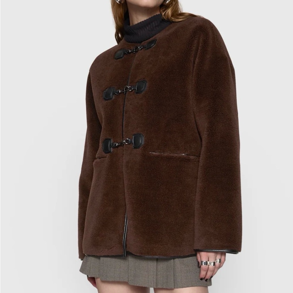 Rebecca Minkoff Brown Teddy Jacket with Toggle Closures